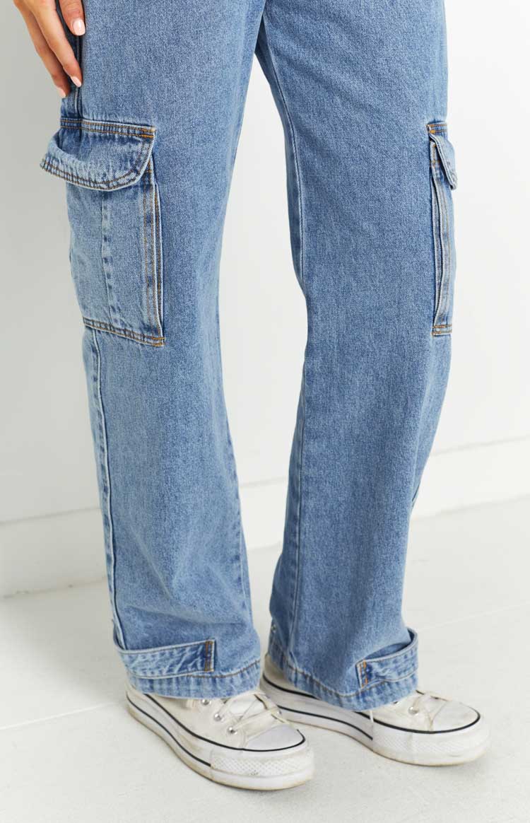 Coco Blue Denim Cargo Jeans