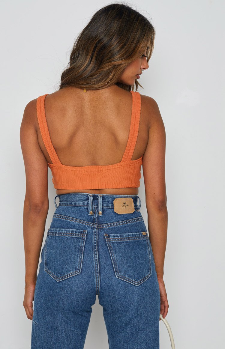 Trail Rib Crop Top Orange