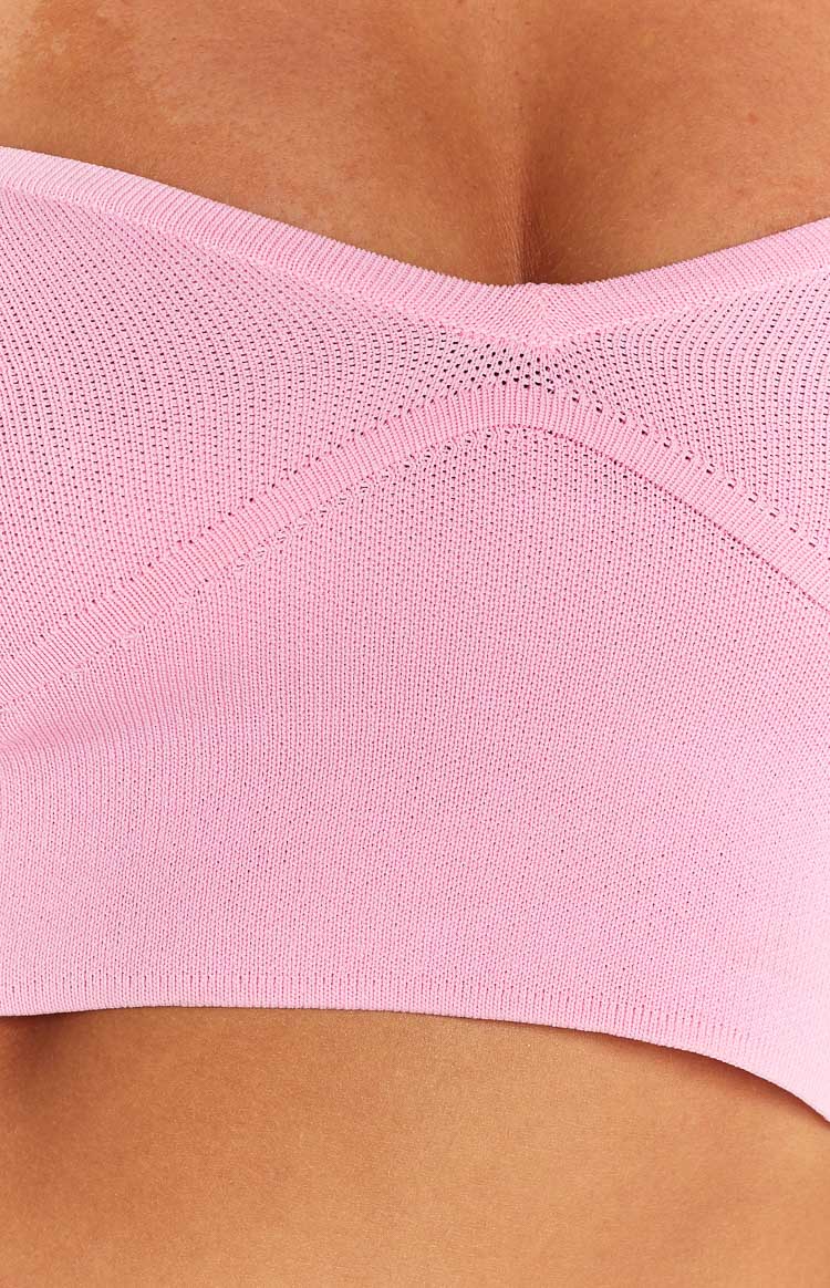Clover Pink Knit Corset Top