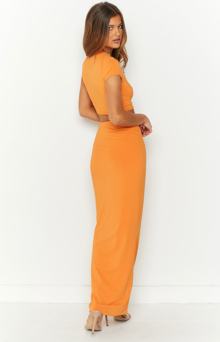 Amore Orange Maxi Skirt