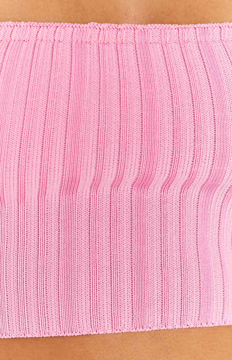 Summertime Pink Knit Bandeau Top