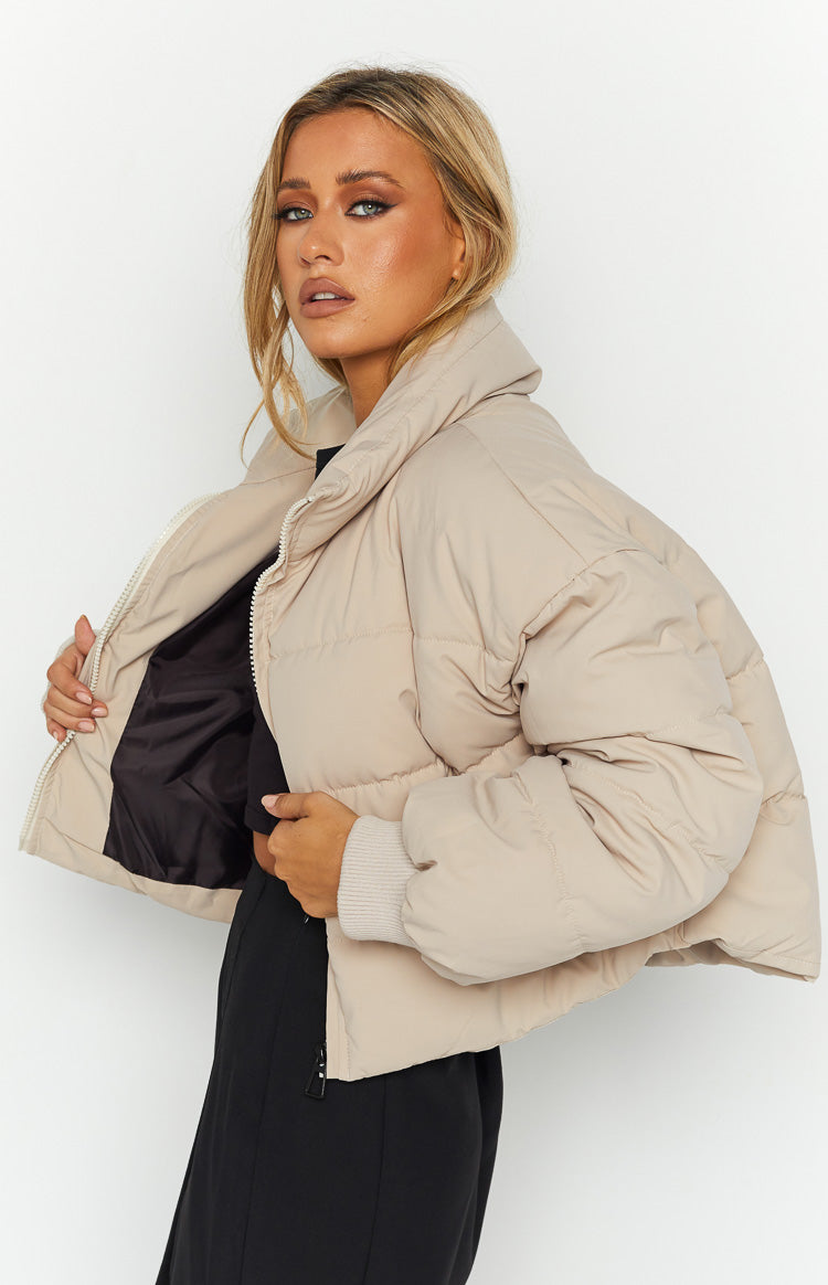 Fuego Puffer Cropped Jacket Bone