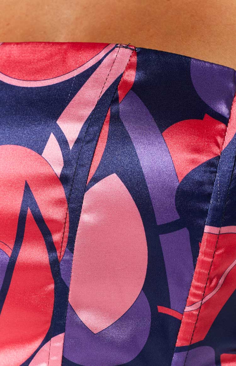 Salena Pink Print Corset Top