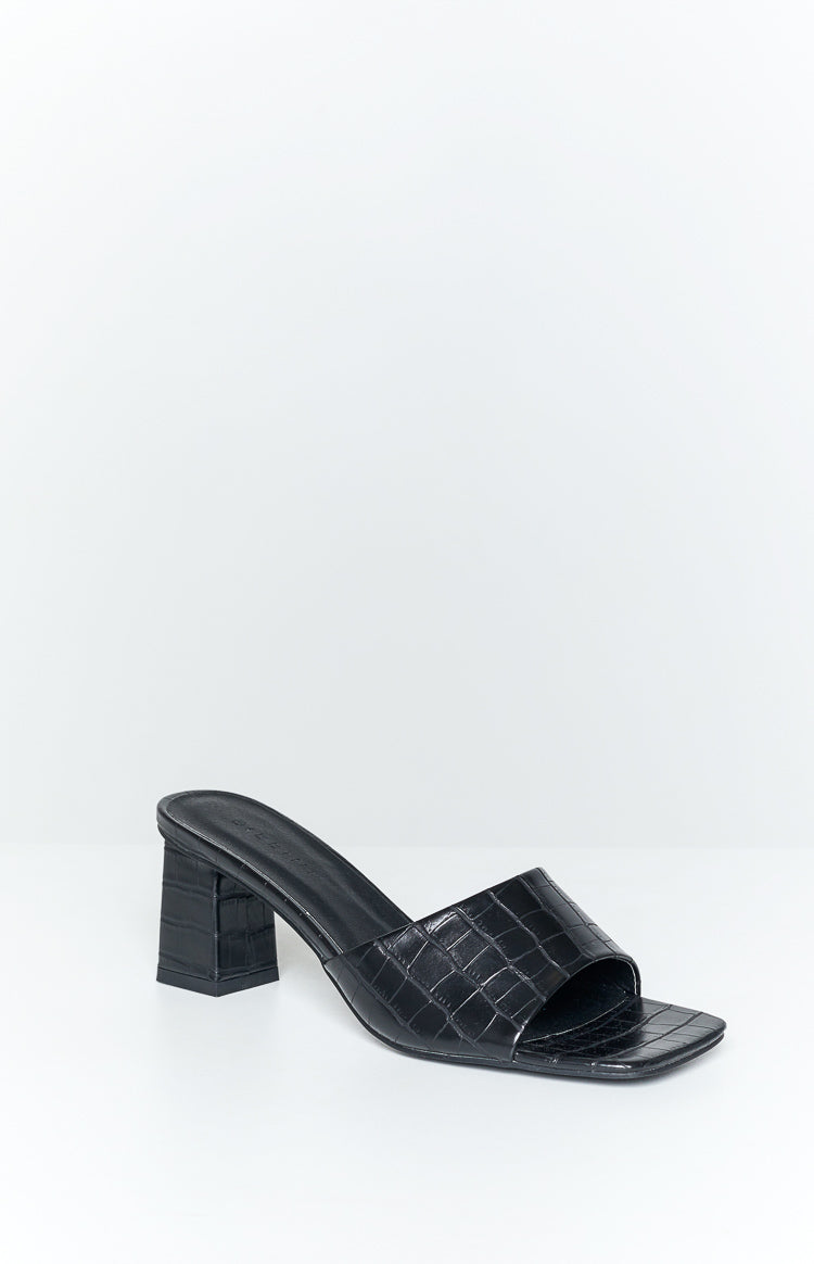 Billini Ulani Black Croc Mules