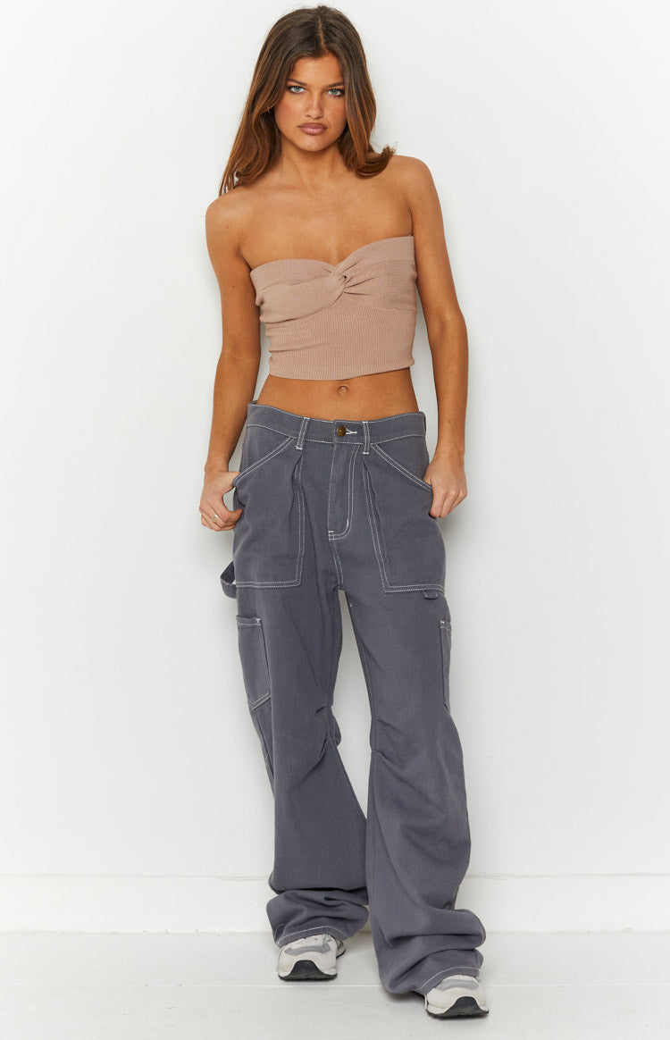 Jessica Latte Twist Front Bandeau Top