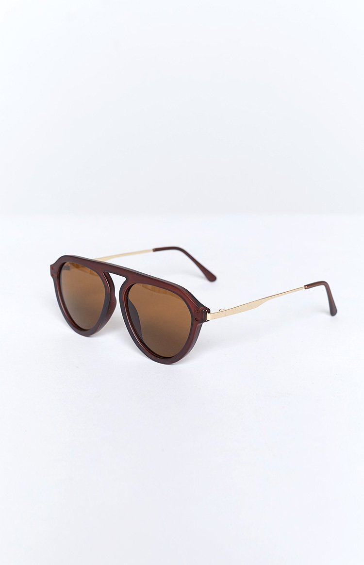 Eclat Zephyr 70's Sunglasses Brown