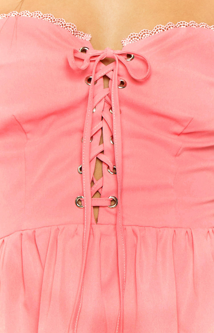 Keely Pink Strapless Mini Dress