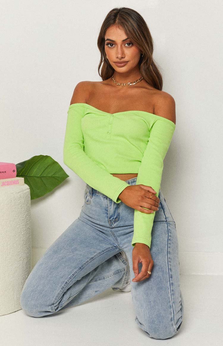 Serya Drop Shoulder Top Green