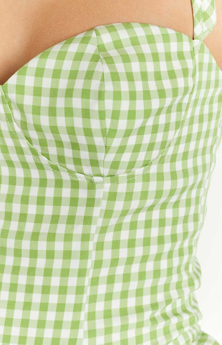 Wildest Dreams Green Gingham Corset Top