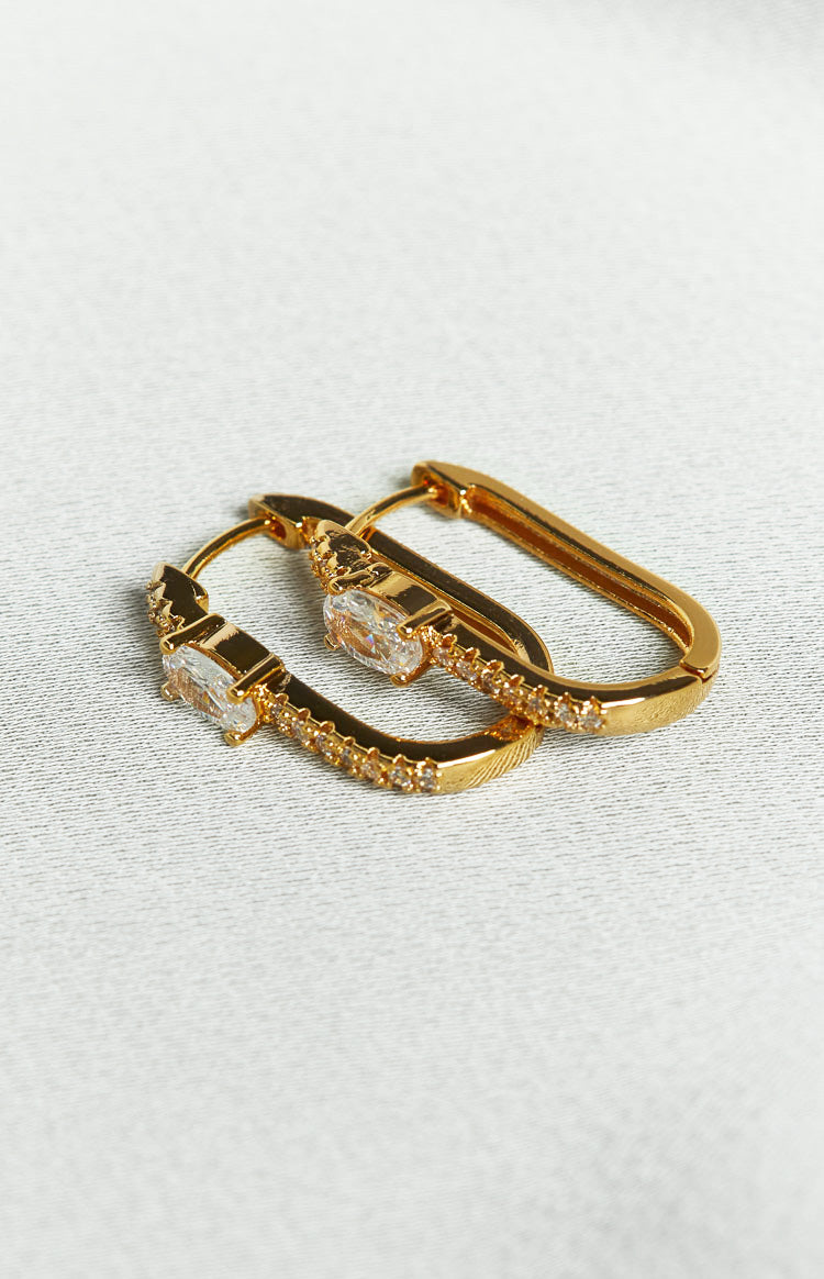 Amari Gold Stainless Steel Hoop Earrings