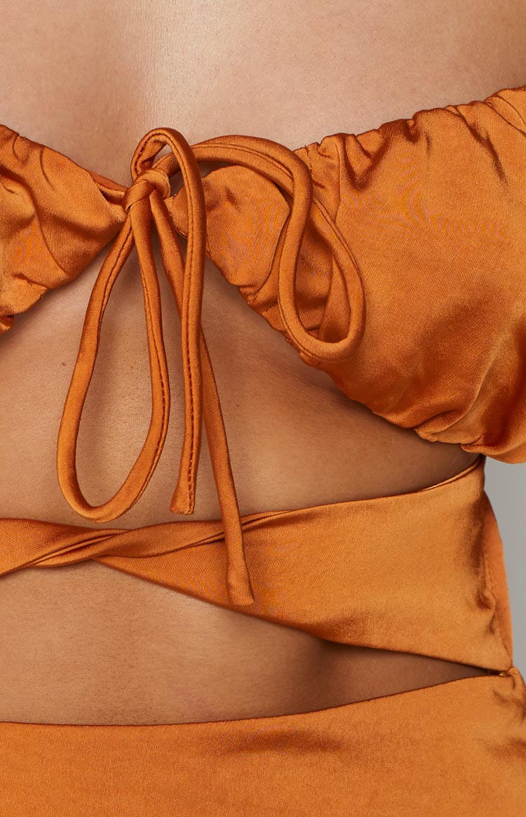 Hyacinth Tie Mini Dress Orange