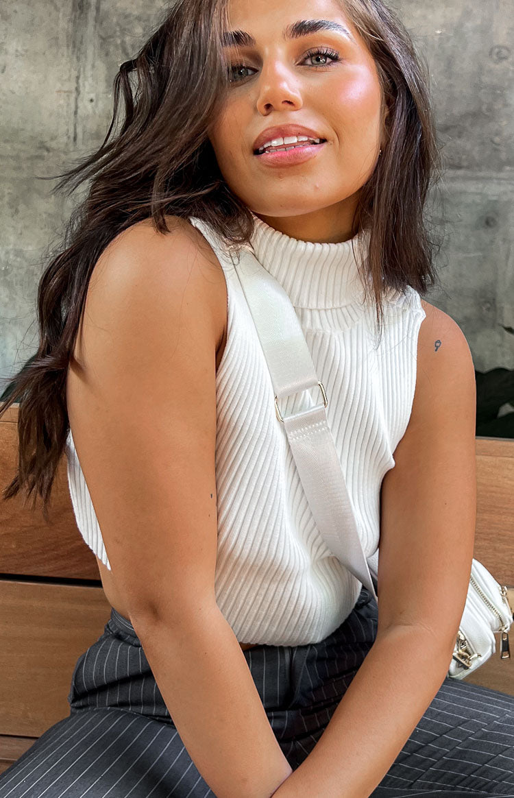 Halo White Knit Tank