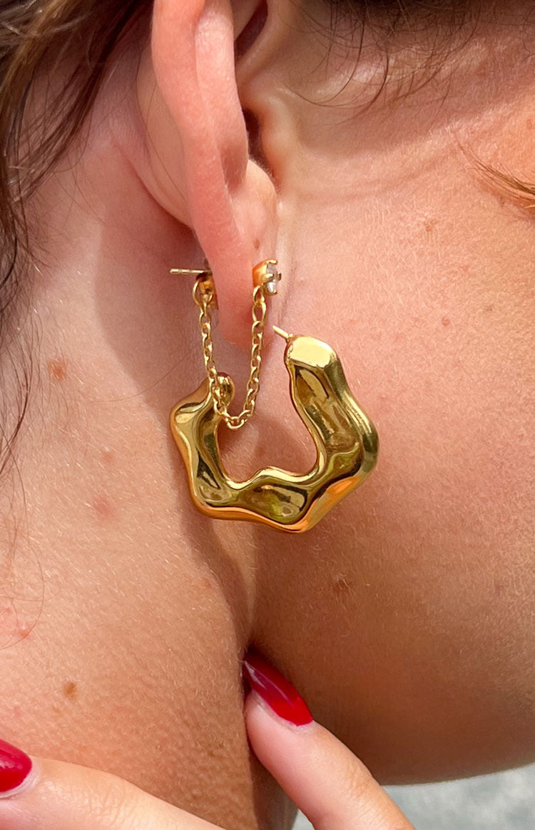 Amabella Gold Chunky Hoop Earrings