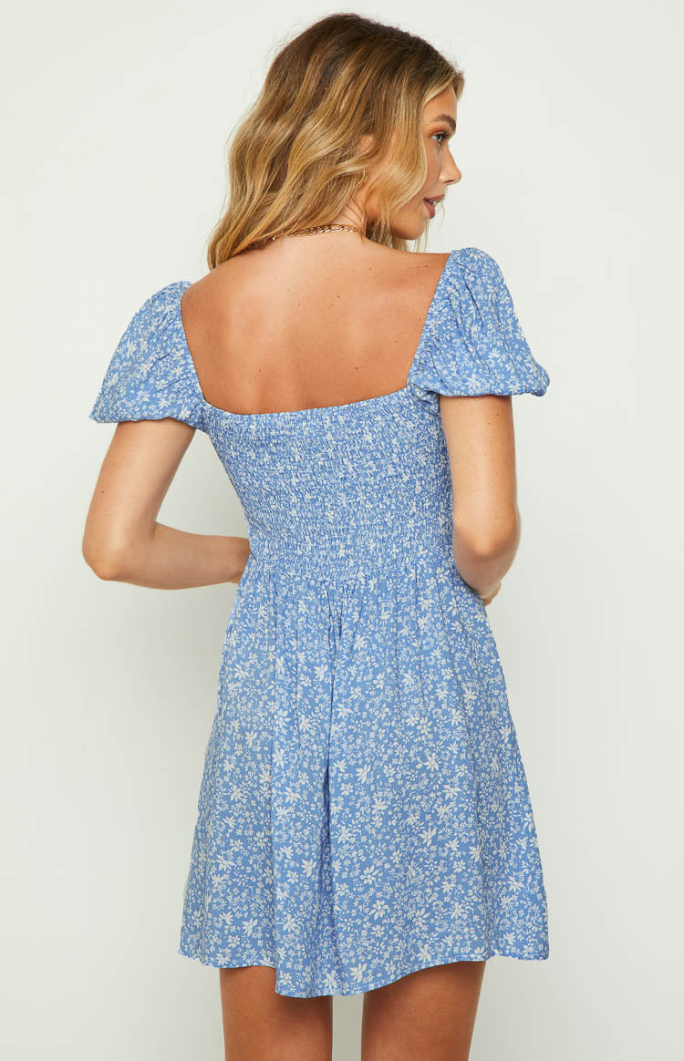 Delray Blue Floral Mini Dress