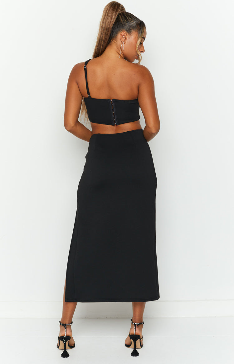 Kourtney Black Midi Skirt