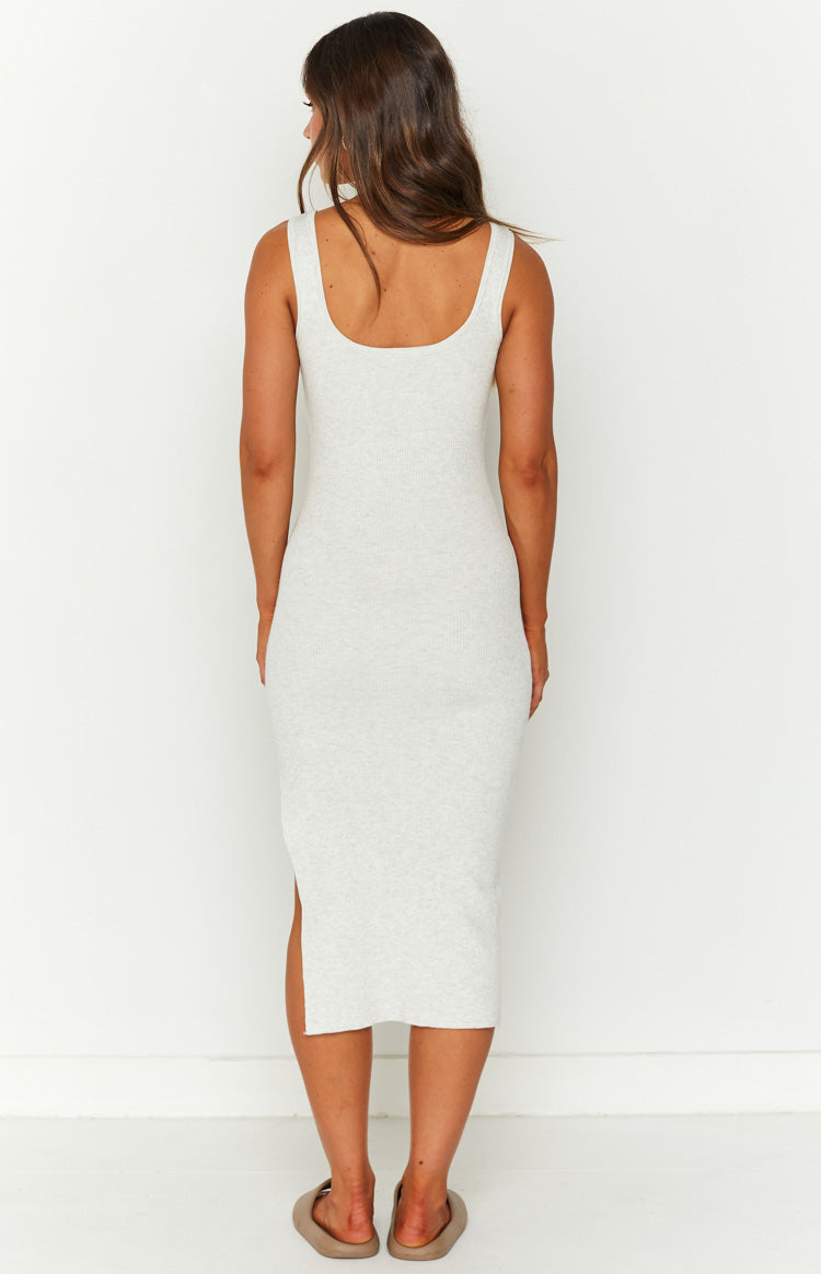 Akiva Grey Knit Midi Dress