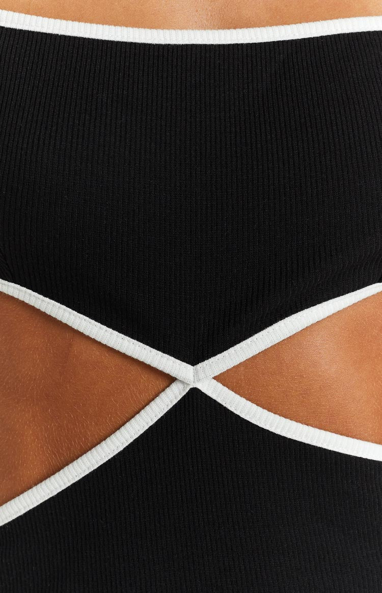 Zeneth Black Cut Out Mini Dress