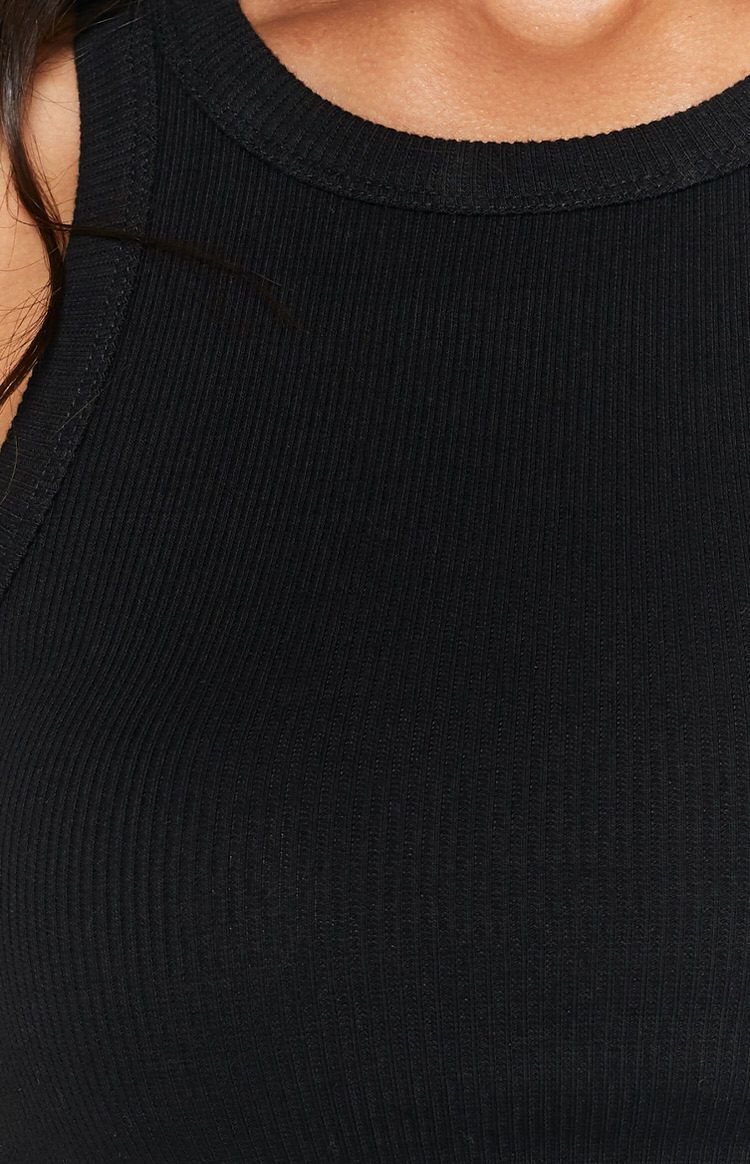 Naomi Ribbed Tank Black