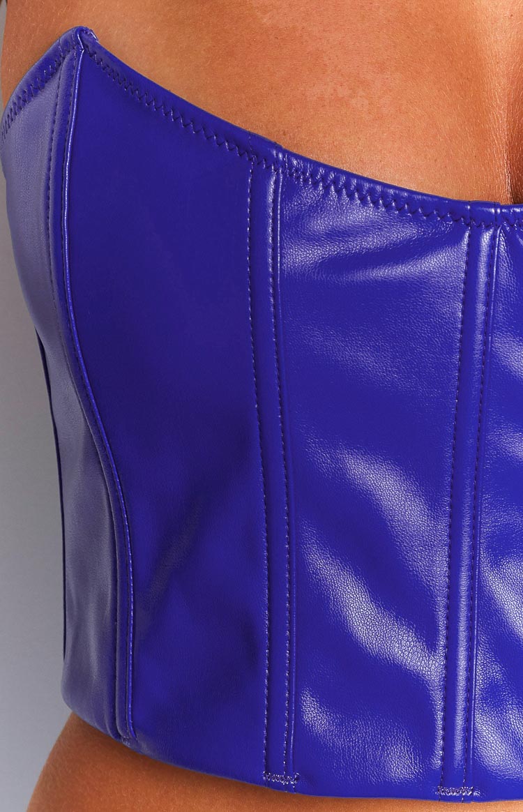 Bonita Blue PU Corset Top