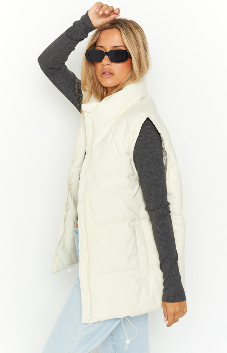 Nalia Cream Puffer Vest