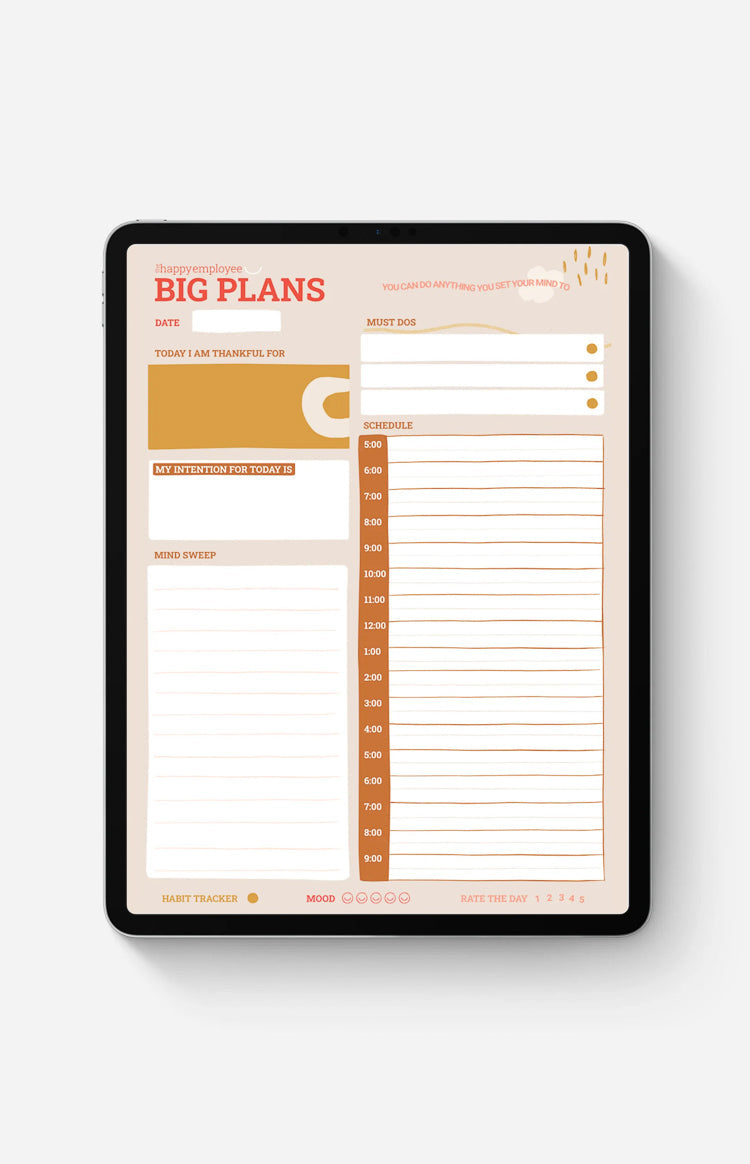 The Happy Employee Big Plans Daily Planner Desk Pad