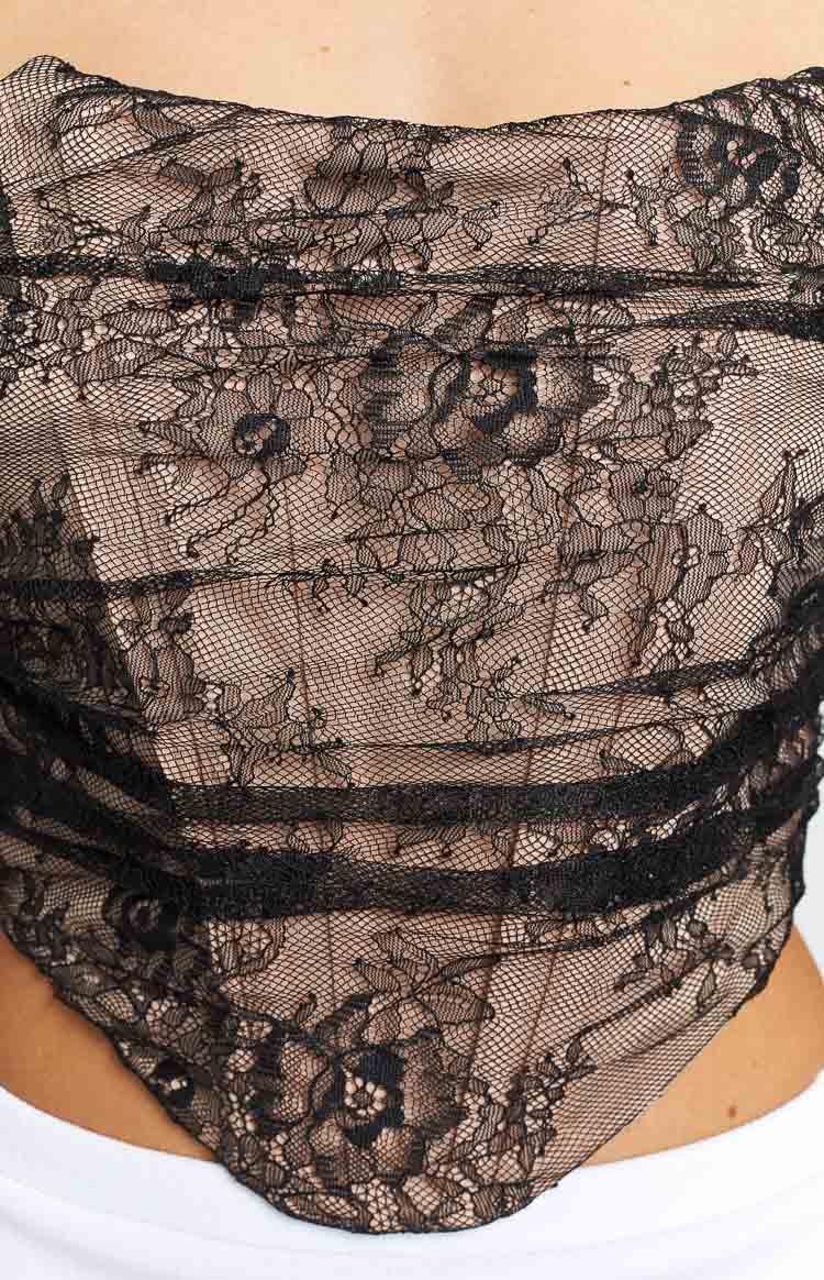Josefine Black Mesh Strapless Corset Top