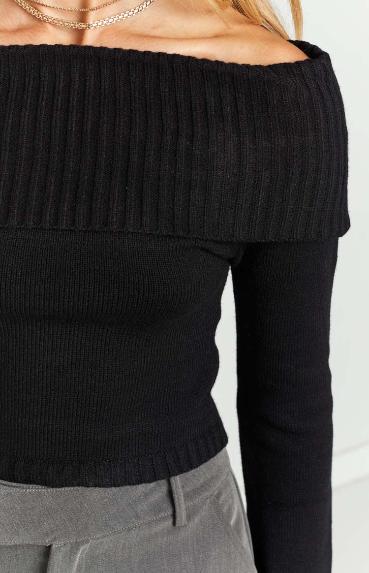 Marci Off Shoulder Sweater Black