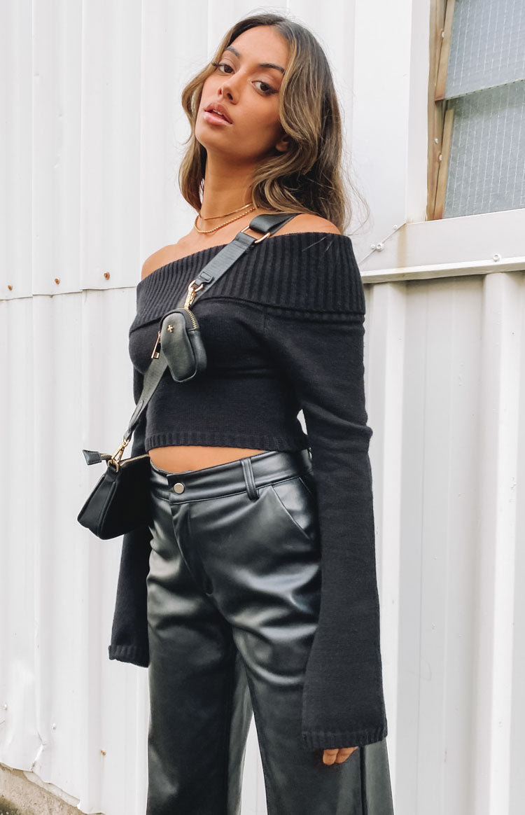 Marci Off Shoulder Sweater Black