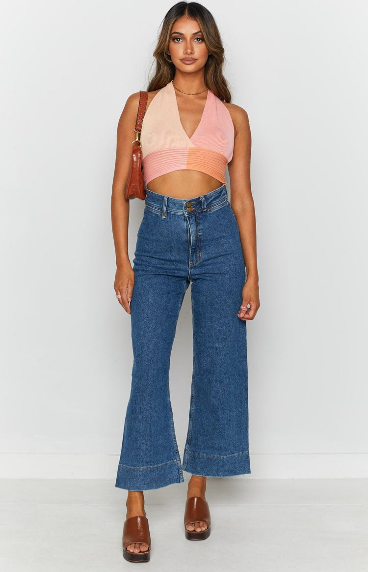 Kallie Halter Neck Top Pink