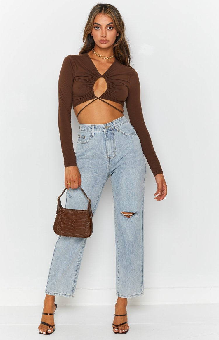 Serena Crop Top Brown