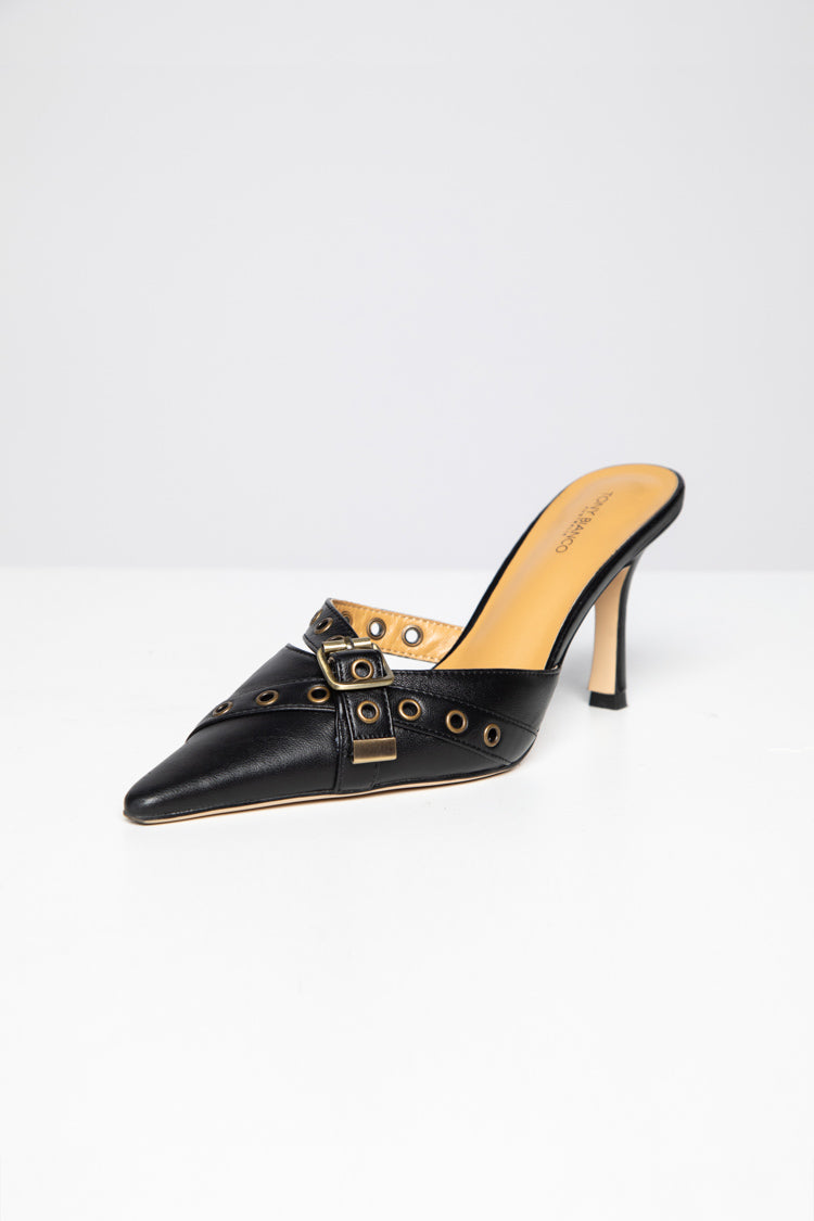 Tony Bianco The Savoir Black Nappa Heels