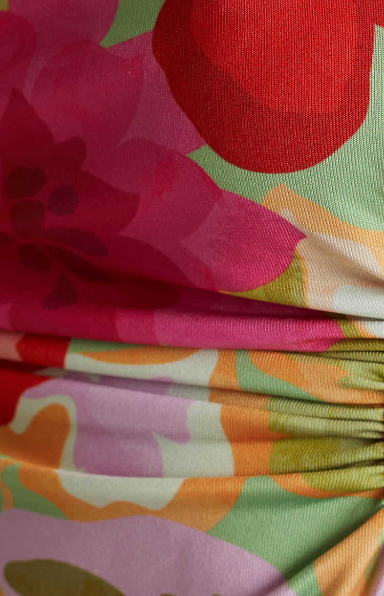 Jenna Pink Floral Cut Out Mini Dress