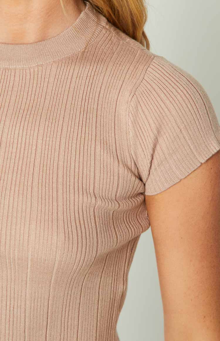 Shelbs Mocha Rib Knit Tee