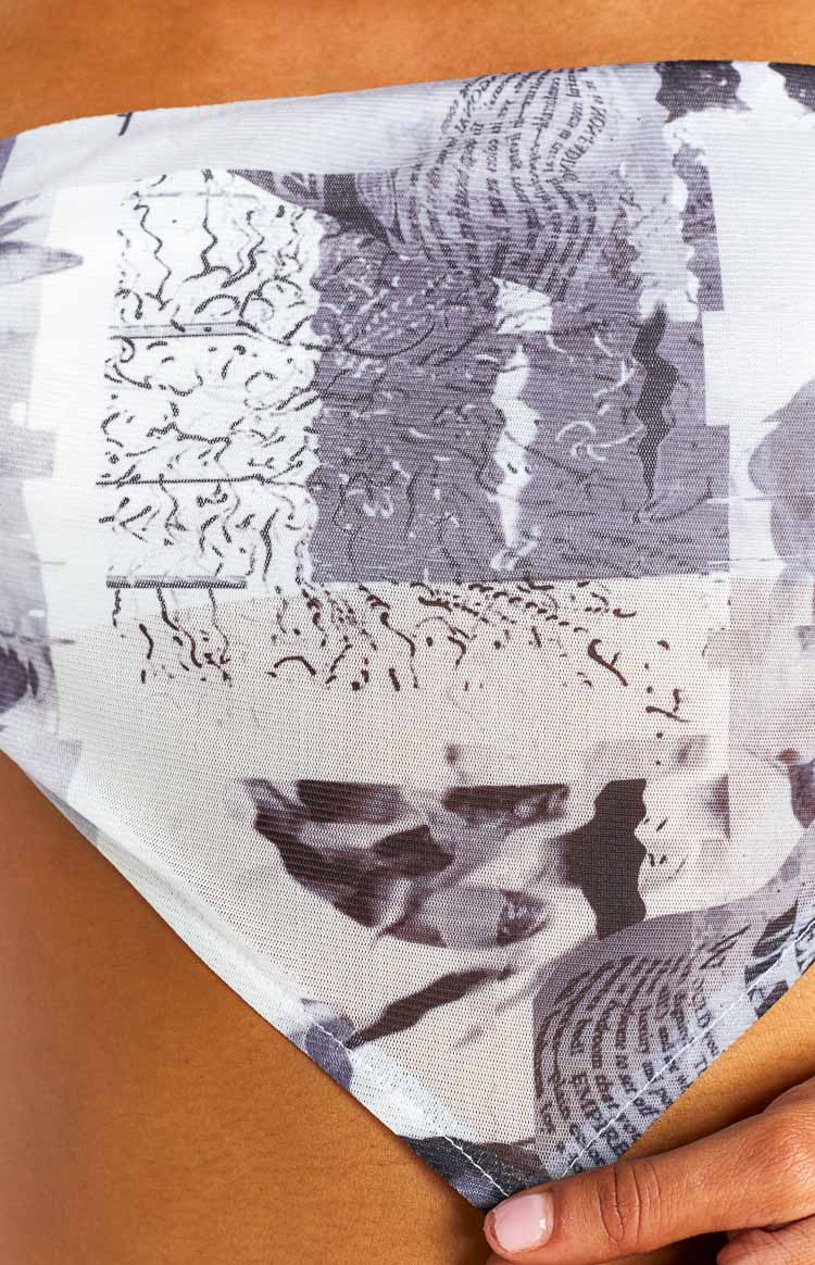 Dianna Mono Print Mesh Scarf Top