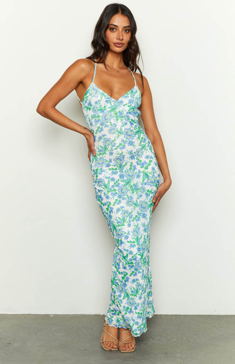 Devia Blue Floral Maxi Dress