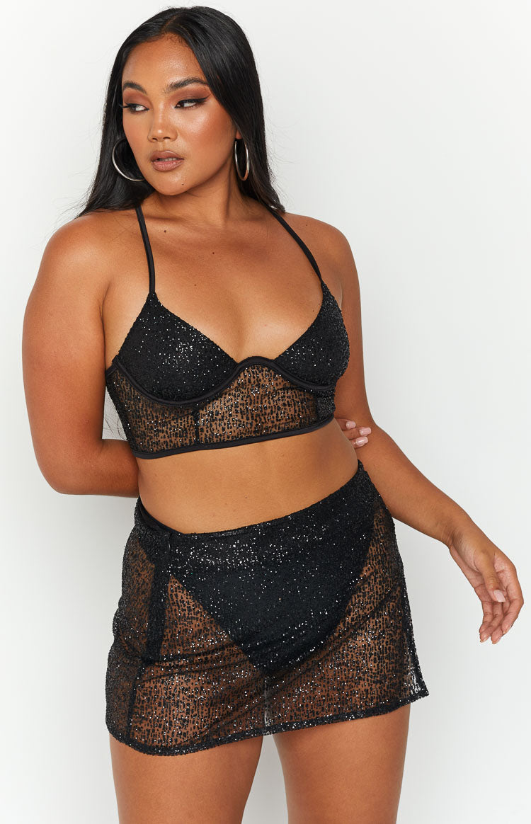 Starman Black Sparkle Bralette