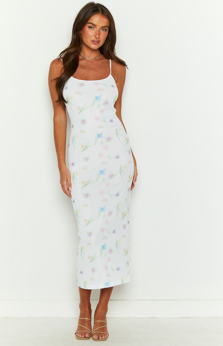 Blythe Floral Mesh Midi Dress