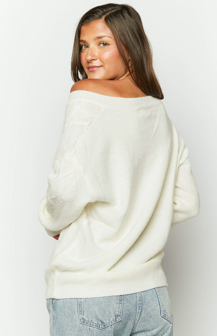 Coralia White Knit Jumper