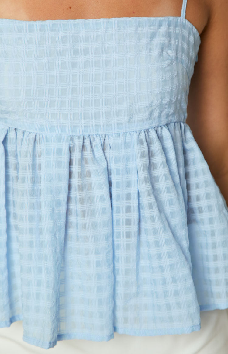 Talia Blue Baby Doll Top