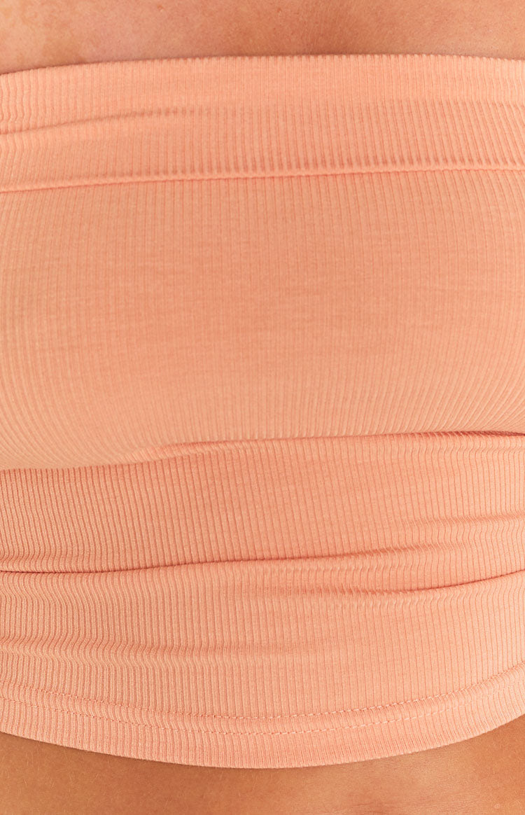 Kerrie Orange Rib Tube Top