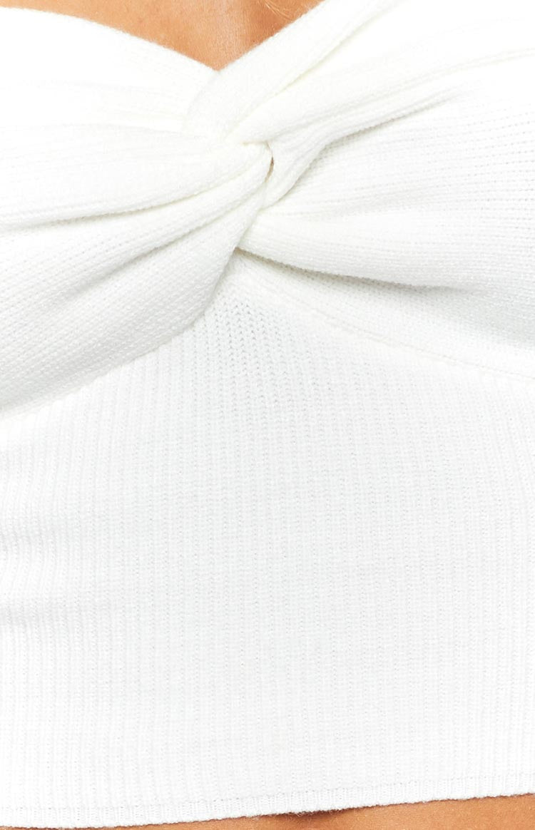 Jessica White Twist Front Bandeau Top