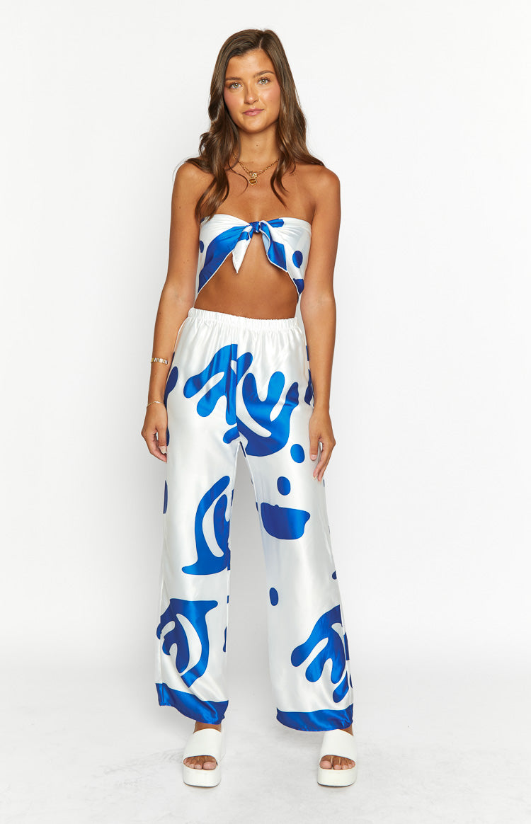 Dylan Blue Strapless Top