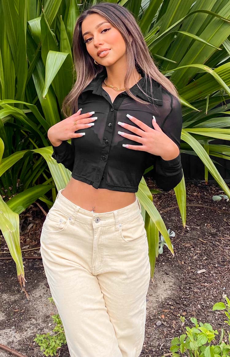 Zahara Mesh Shirt Black