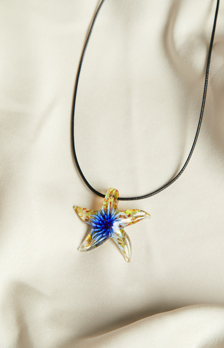 Fleur Blue Starfish Pendant Necklace
