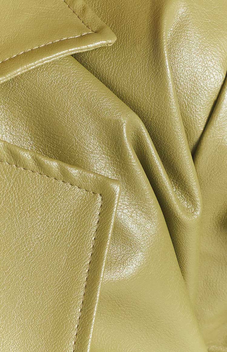 Kalessa Green PU Trench Jacket