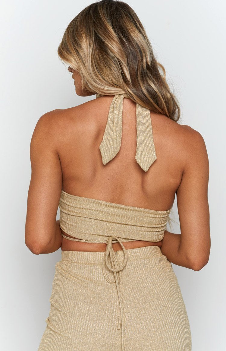 Cher Halter Top Gold