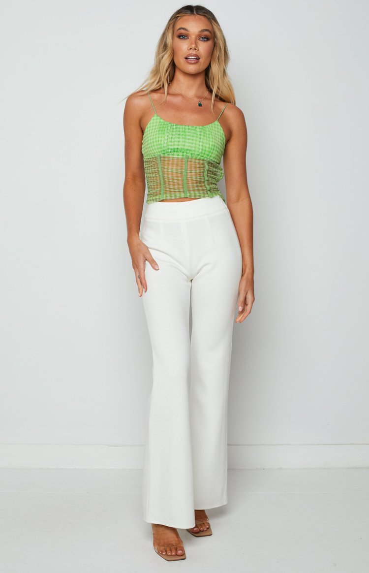 Freya Green Gingham Corset Top