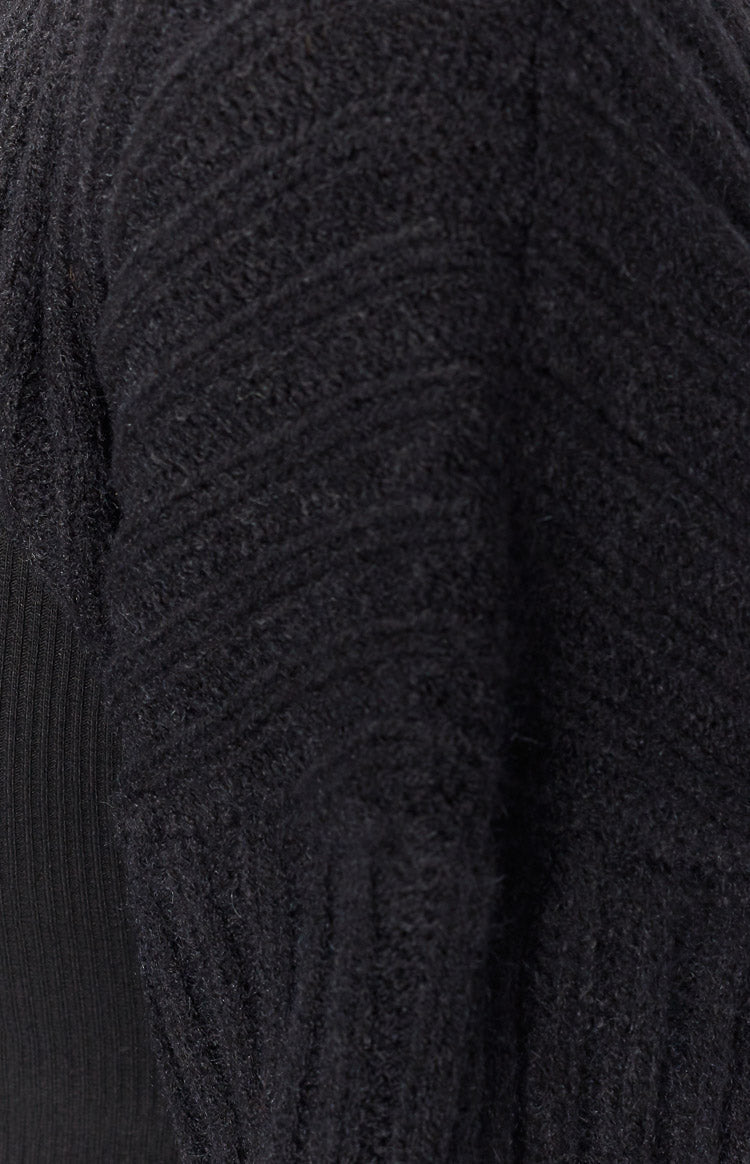 Elsa Black Rib Knit Bolero