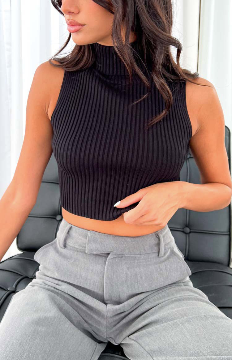 Halo Black Knit Tank