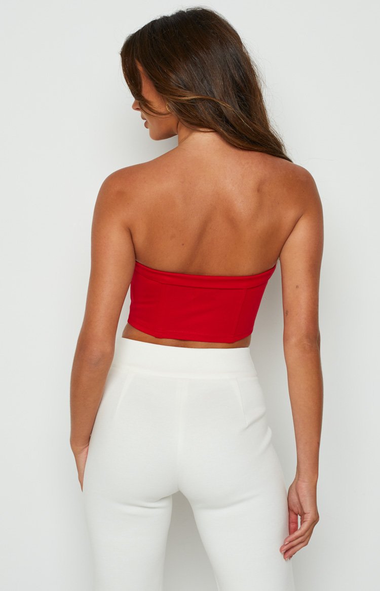 Bobbi Red Strapless Corset Top